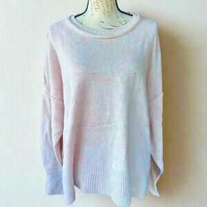 NWT Lumiere Powder Pink Confetti Speckled Oversized Sweater, Size L